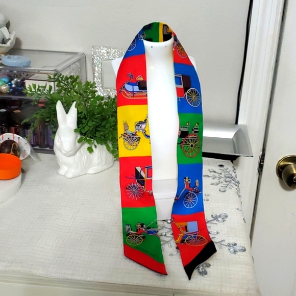 Hermes Colorful Carriage Design Scarf - Picture 3 of 10